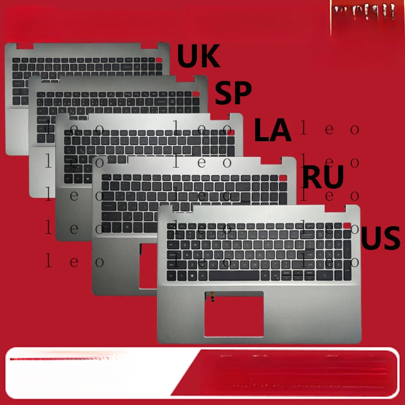 

Подходит для Dell Inspiron 15 5000 5593 C, верхняя крышка корпуса с клавиатурой и подставкой для рук, 032TJM 07G0RN