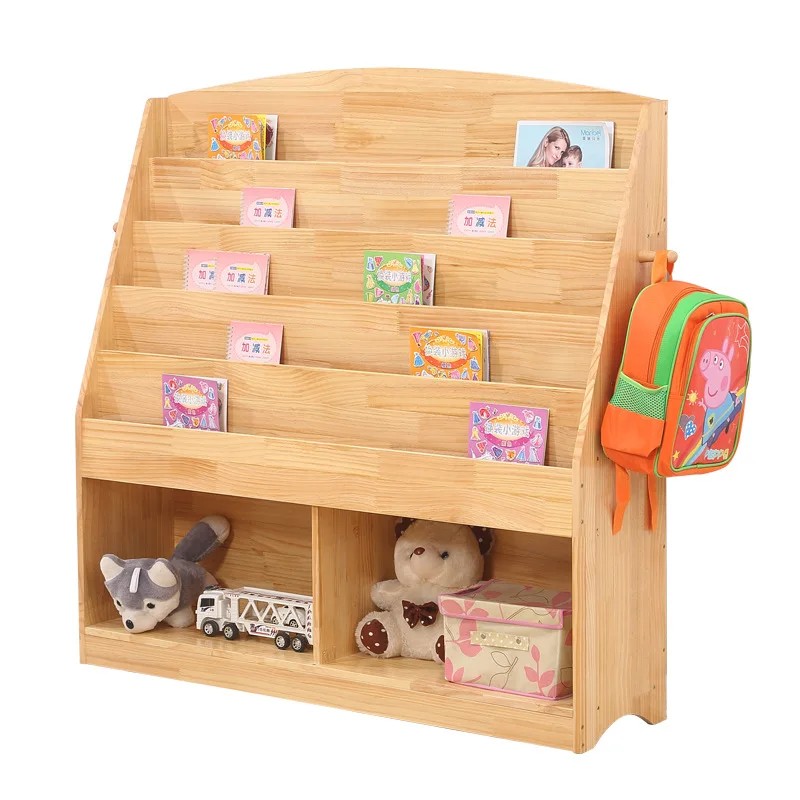 

Solid wood children's bookshelf Simple shelf Pine children's bookcase Student bookcase Locker Kindergarten bookcase