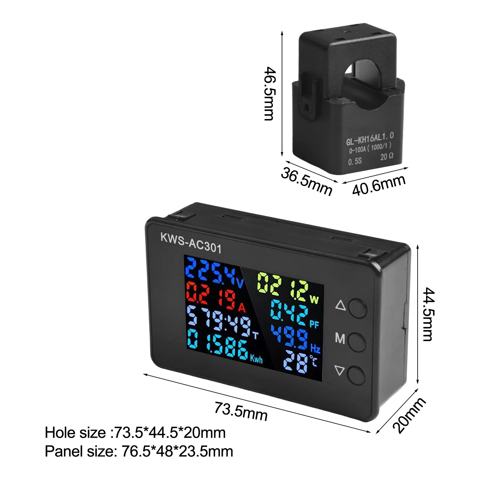

Electrical Measurement Black Digital Voltmeter 6 In 1 Digital Multimeter Tester Ammeter PC Flame-Retardant Material
