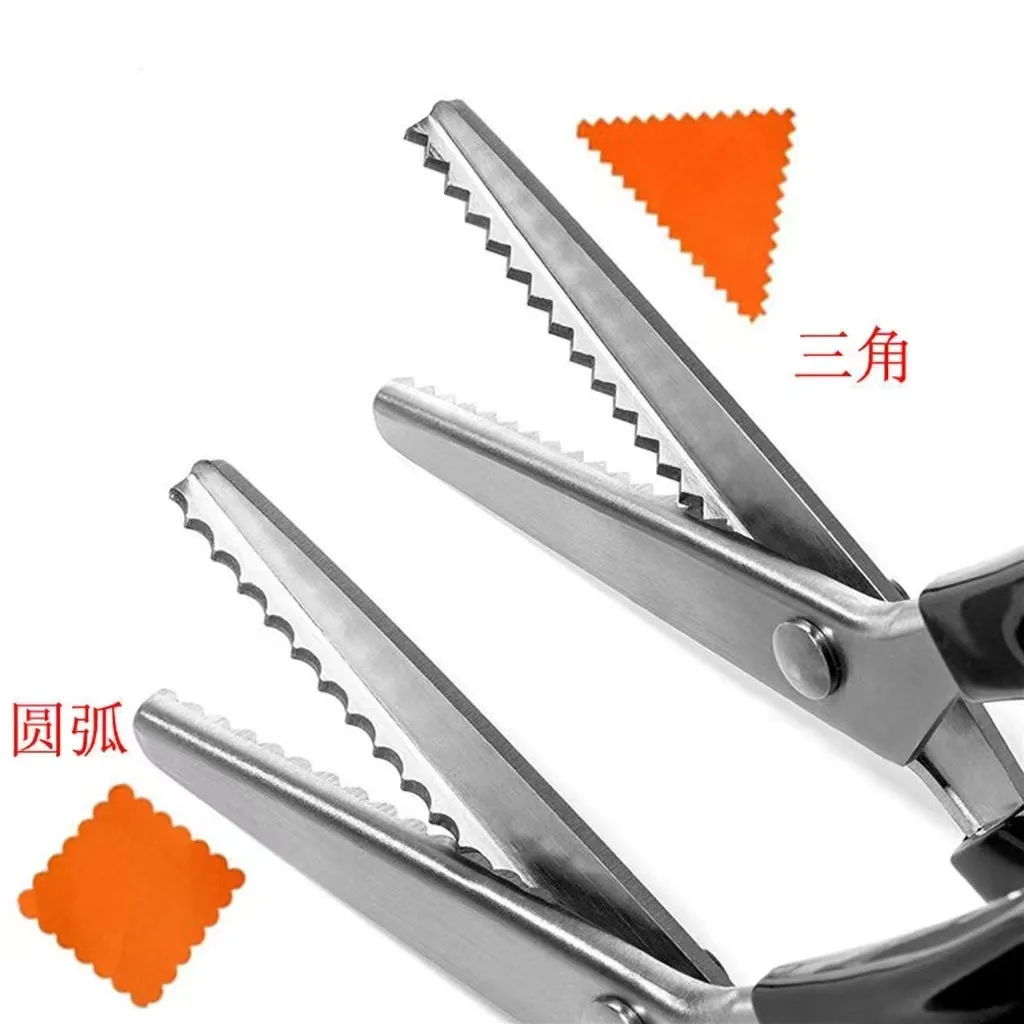 

E9 3/5/7mm Stainless Steel Scissors Triangle Teeth Lace Cloth Crafts Dressmaking Zig Zag Cut Tailor Scissors Sewing Shears Tools