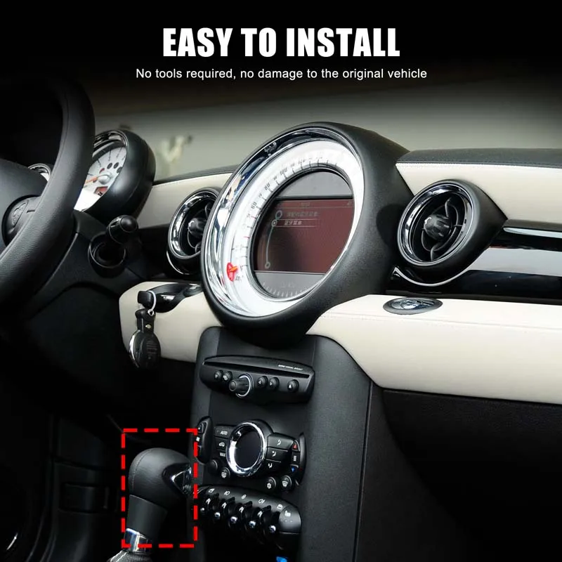 For BMW MINI F54 F55 F56 F60 real carbon fiber car center control gearbox head cover decorative sticker car interior accessories