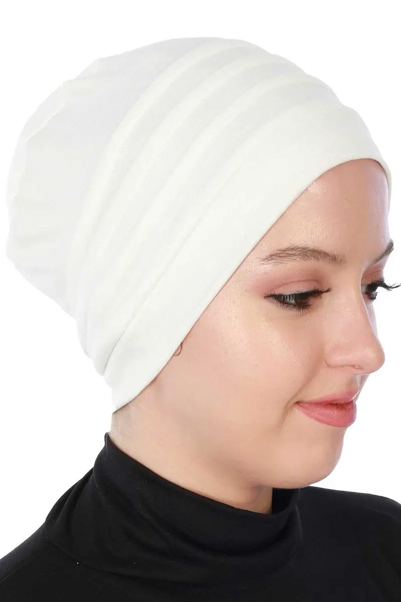 Boina modelo hijab creme de osso