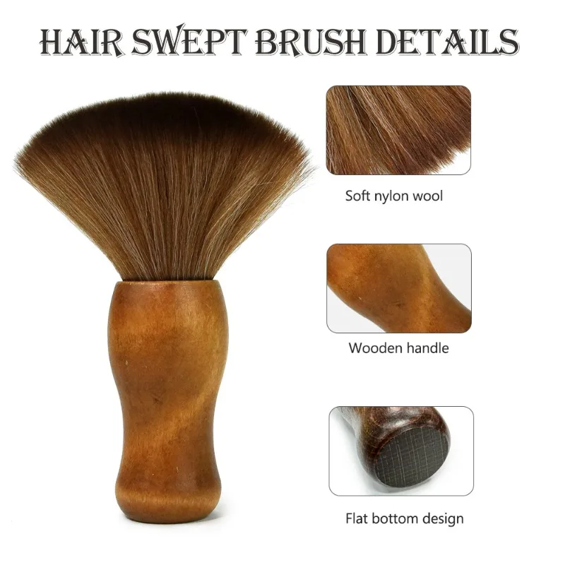 

1pc Barber Soft Brush Hairdressing Tool Professional Neck And Face Duster Hair Clean Beard Styling Hairbrush for Salon Cutting