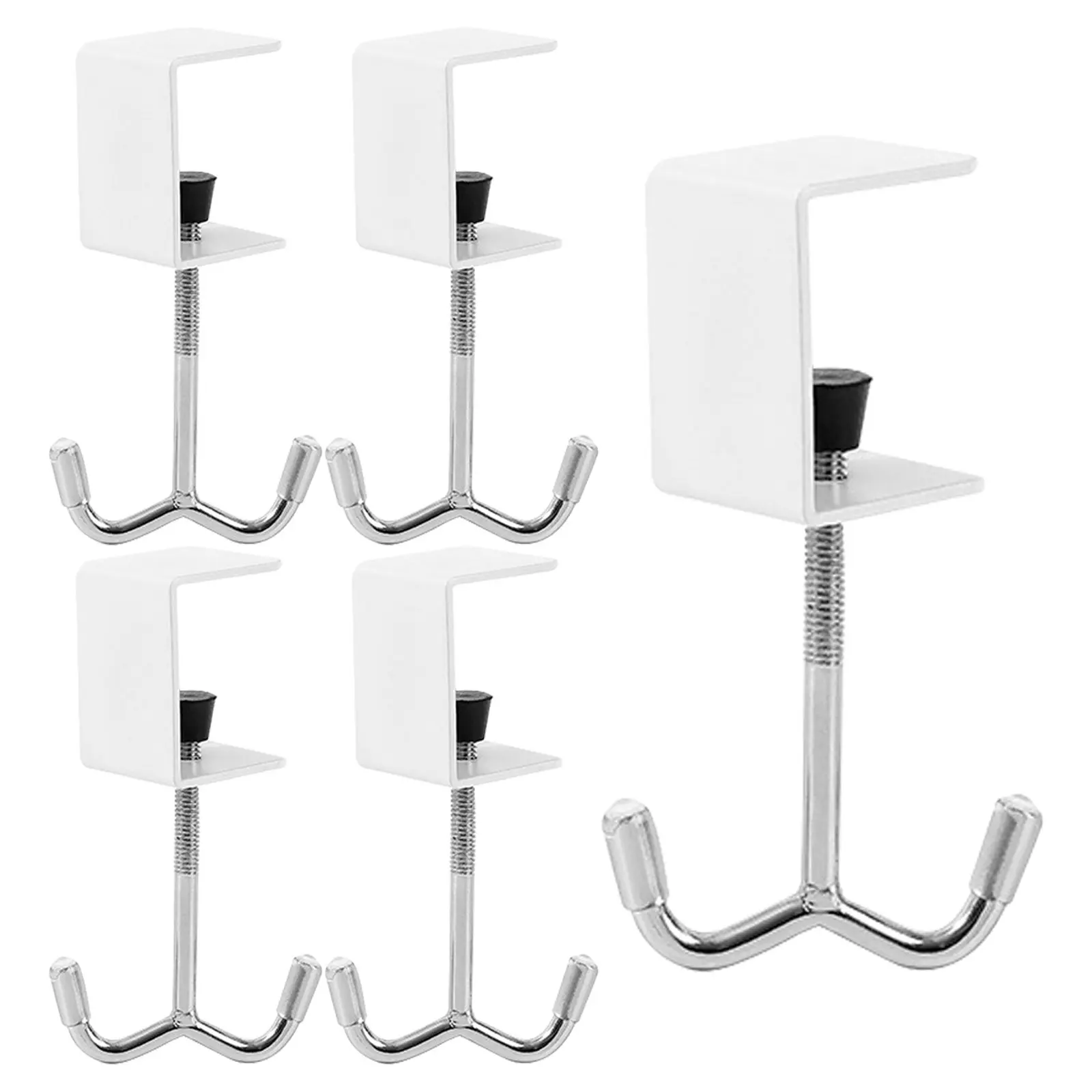 Desktop Clamp Hooks 5 Pack Adjustable Heavy Duty Holders for Headphones Purses Backpacks Mugs Umbrellas
