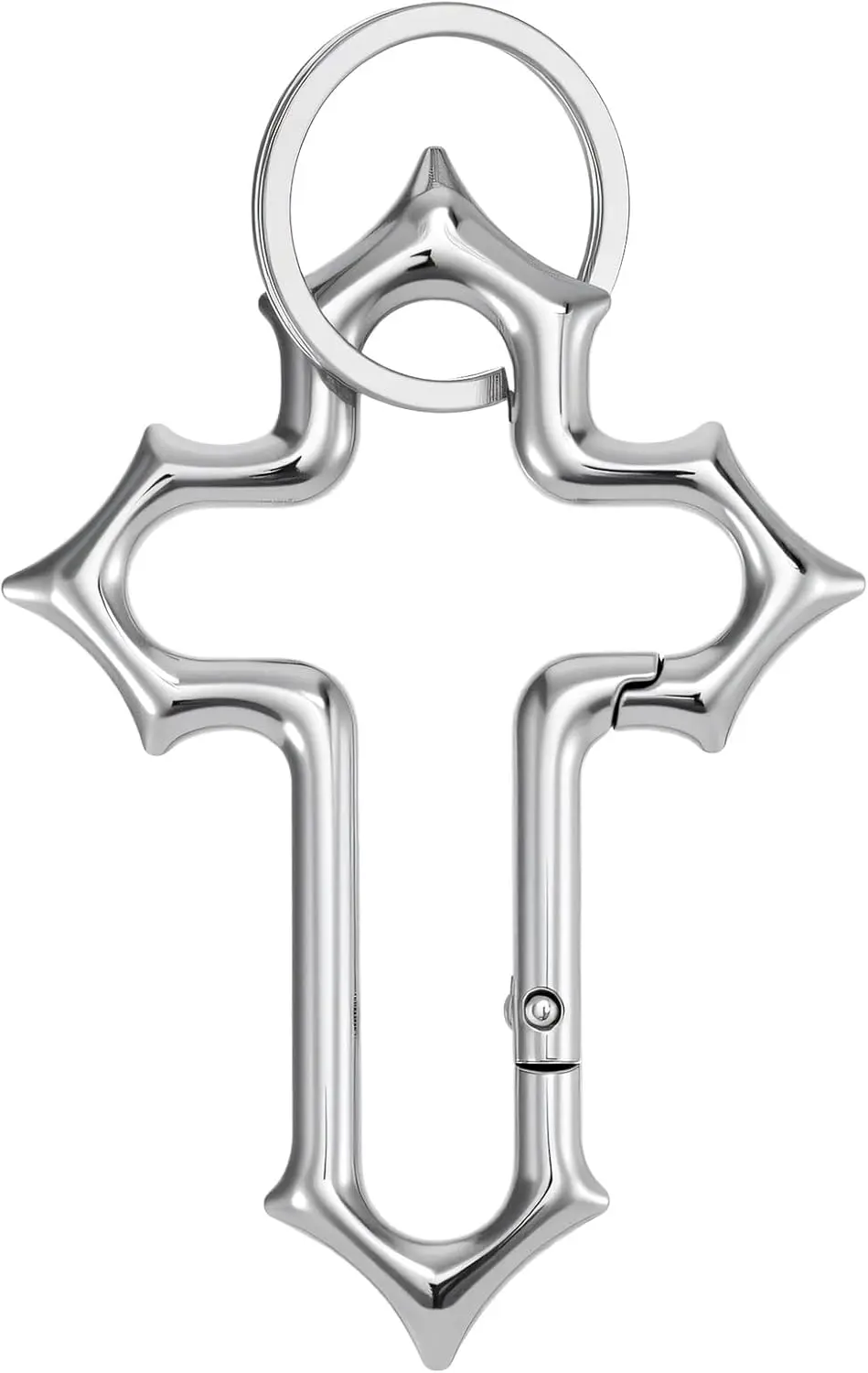 

Cross Keychain Clip Y2K Style Versatile Bag Charm for Handbag Backpack Belt Loop Wallet Unisex Punk Silver Accessory