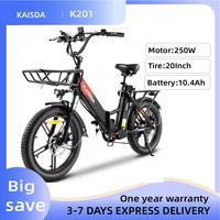 KAISDA K201 Adult Women Electric Bike 250W Motor Electric Bike 36V10.4Ah Battery 20 Inch Rubber Tire Mountain Snow Electric Bike