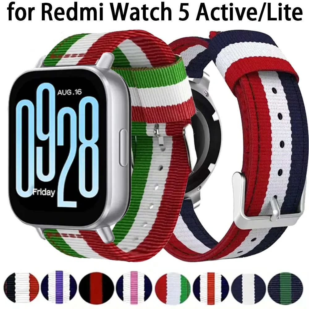 

22mm 20mm Canvas Sports Nylon Strap for Xiaomi Watch 5 S5-S4-S3-S2 Breathable Bracelet for Redmi Watch 5 Active 5 Lite Wristband