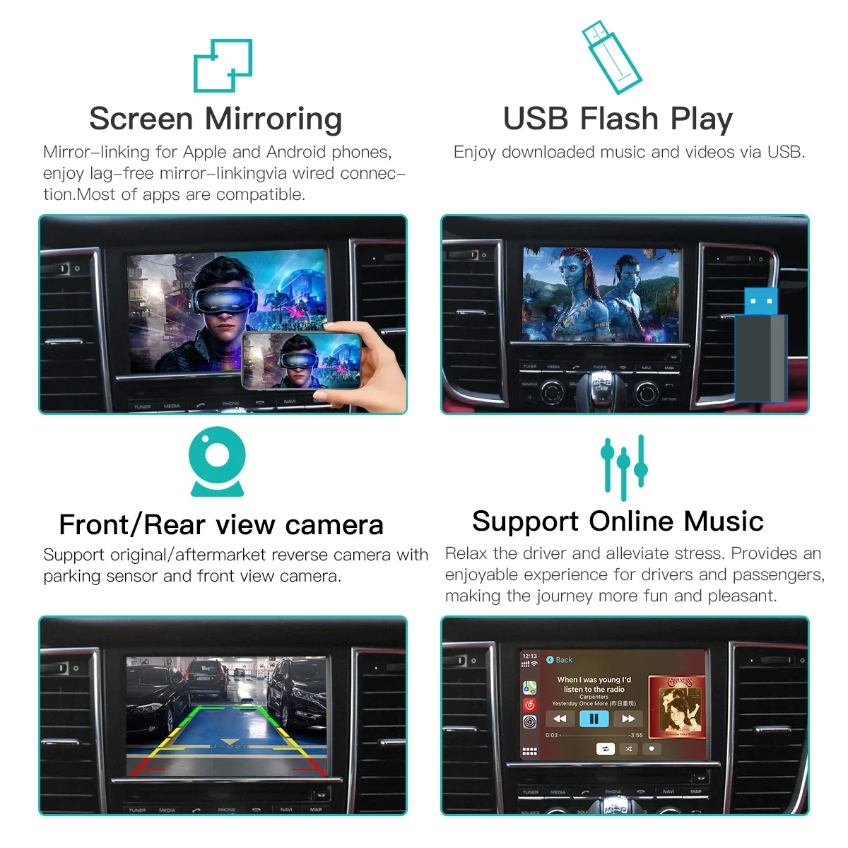 Wireless Carplay Module Android Auto Adapter For PCM3.1 PCM 4.0 Porsche Panamera Cayenne Macan Cayman Boxster 911 991 718