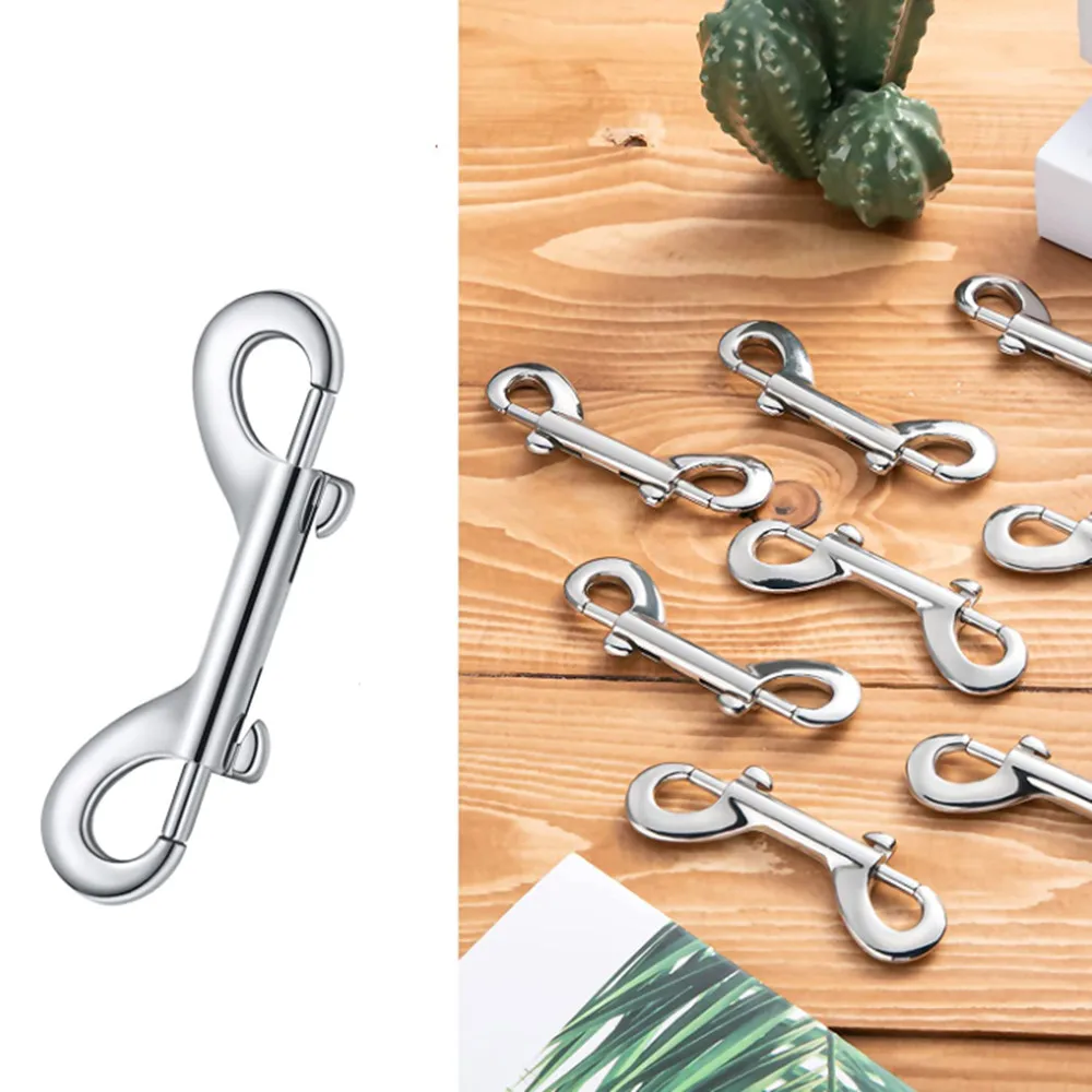 20pcs Double Ended Bolt Snaps Hooks Zinc Alloy 2.75inch Trigger Chain Metal Clips Key Holder Double End Bolt Snap Hook