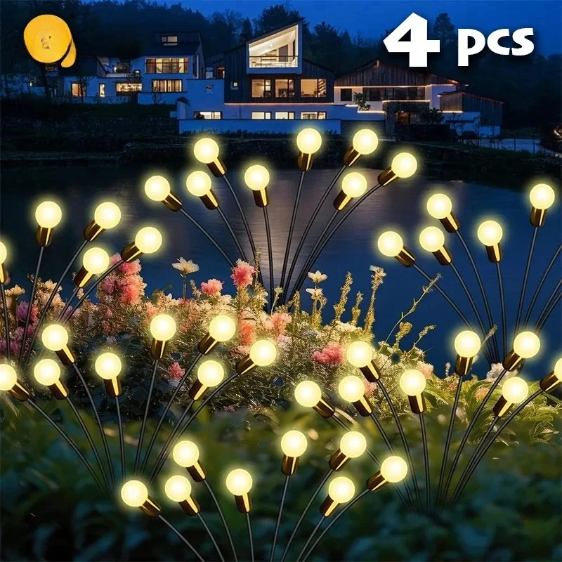LED éclairage de jardin solaire lumières de luciole à énergie solaire décoration de jardin extérieur lumières de paysage lampes de pelouse de luciole