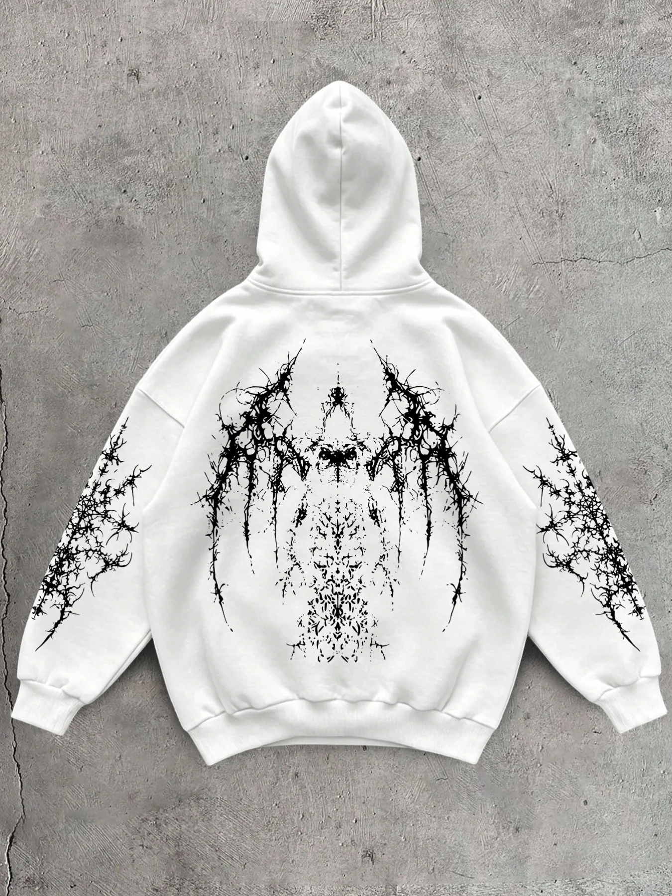 Dark Madness Thorn Devil Printed Hoodie Autumn/Winter Loose Oversize Top Unisex Cool Pull Show Thin Versatile Coat