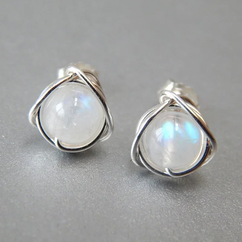 Fashion 925 Silver Needle Moonlight Opal Tears Earrings Gift Pendientes Oorbellen Boucle D'oreille Femmes Wedding Gift