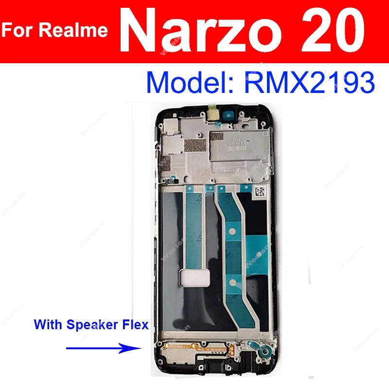 LCD Front Frame Housing Cover For Realme Narzo 10 20 30 Pro 10A 20 20A 30 30A LCD Screen Front Case Replacement Repair Parts