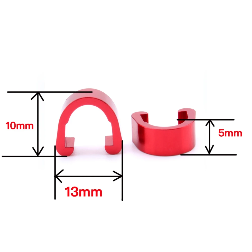 

10PCS C Shaped Aluminum Cable Clamps Bike Line Fixing Red Pipe Clips for Road Mountain Brake Cable Accessories