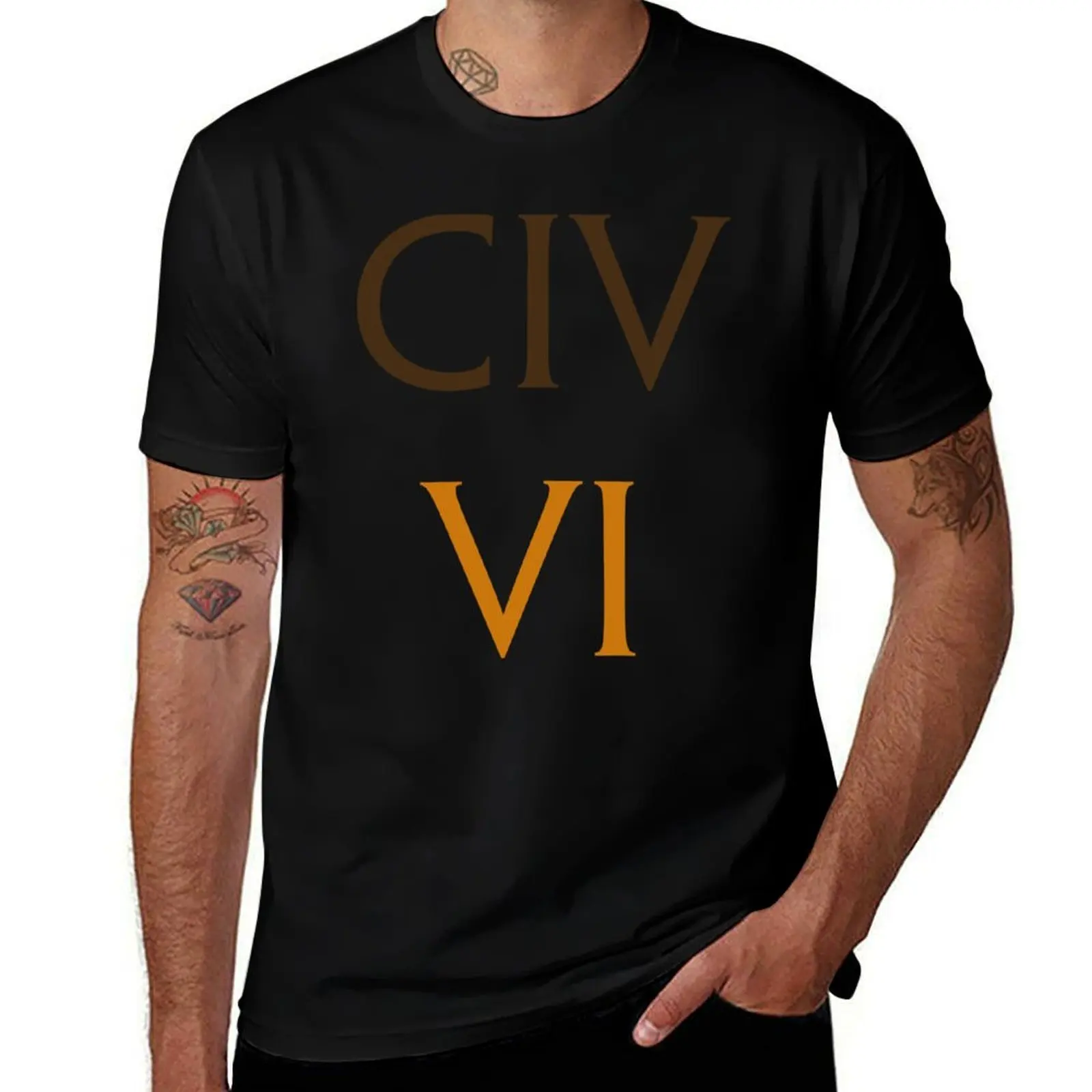 Футболка с логотипом Civ VI, хлопковые мужские футболки, футболка с короткими рукавами, футболка большого размера, забавные футболки для мужчин