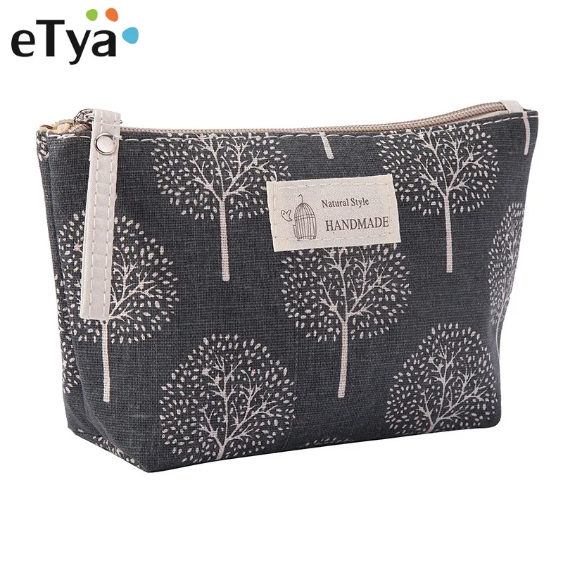 

eTya Women Travel Cosmetic Bag Plaid Zipper Makeup Bag Phone Coin Money Handbag Female Purse Make Up Bags Beauty Organizer Pouch