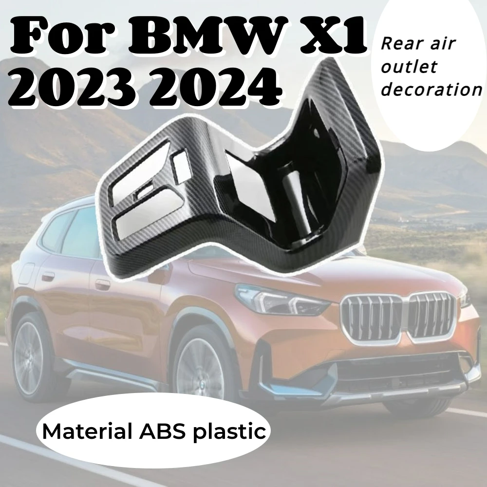 

For BMW X1 2023 2024 ABS Carbon Fiber Car Rear Seat Air Condition Vent Outlet Cover Trim Sticker Interior Accessories