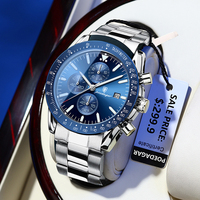 POEDAGAR Brand Mens Watches Business Luxury Luminous Calendar Male Clock Sport Chronograph Stainless Steel Wrist Watch For Man