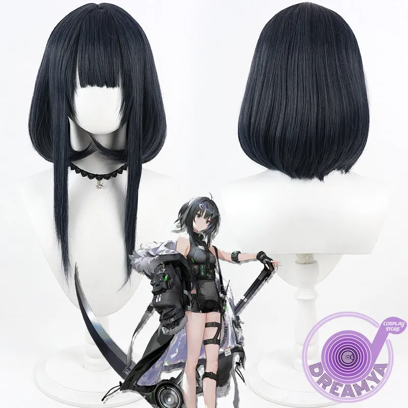 La Pluma Cosplay Wig Arknight Game Short Heat Resistant Synthetic Hair Halloween Party Role Play Carnival + Free Wig Cap