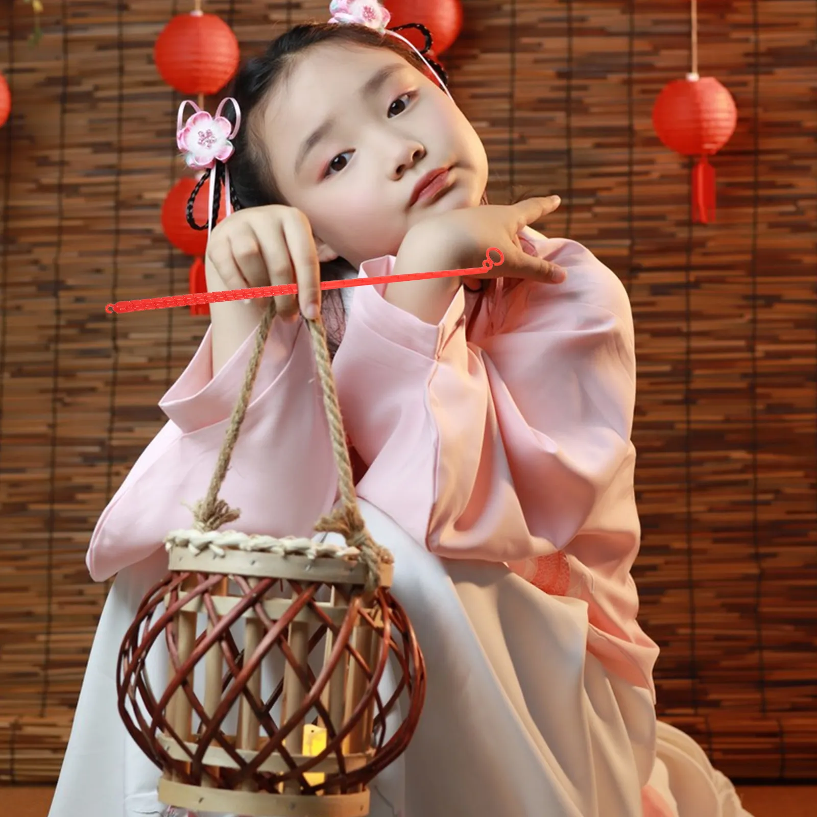 100Pcs Plastic Lantern Poles Handheld Long Handles for DIY Lantern Making Spring Festival Party Supplies Paper Lanterns Pole