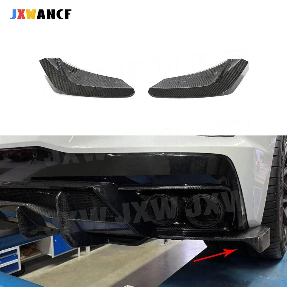 

JXWANCF Carbon Fiber for Chevrolet Corvette C8 2020-2021 Rear Bumper Splitters Fins FRP Rear Splitters Anti-Scratch Winglets