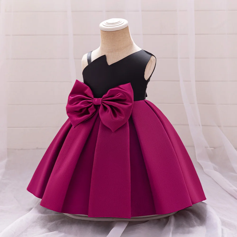 Toddler Princess Kids Party Dresses for Girls Fancy Big Bow 1st Birthday Banquet Luxury Dresses Formal Wedding Evening Prom Gown