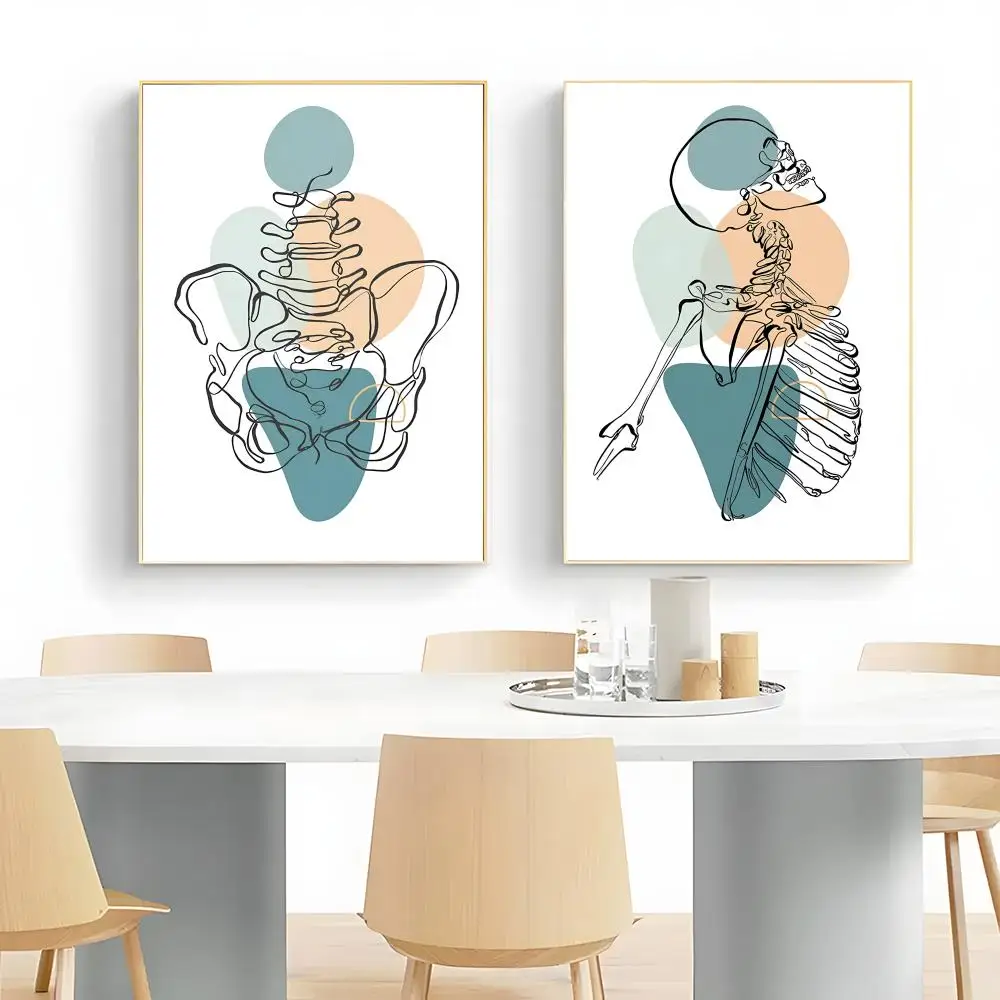 Line Style Abstract Medical Anatomy Heart Poster Wall Art Print Poster Decorative Mural Home Decor Gift Unframed