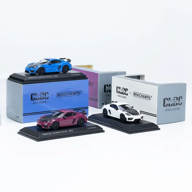 Minichamps 1:64 Porsche Cayman GT4 RS simulation limited alloy car model, children's birthday toys gift trendy accessories.