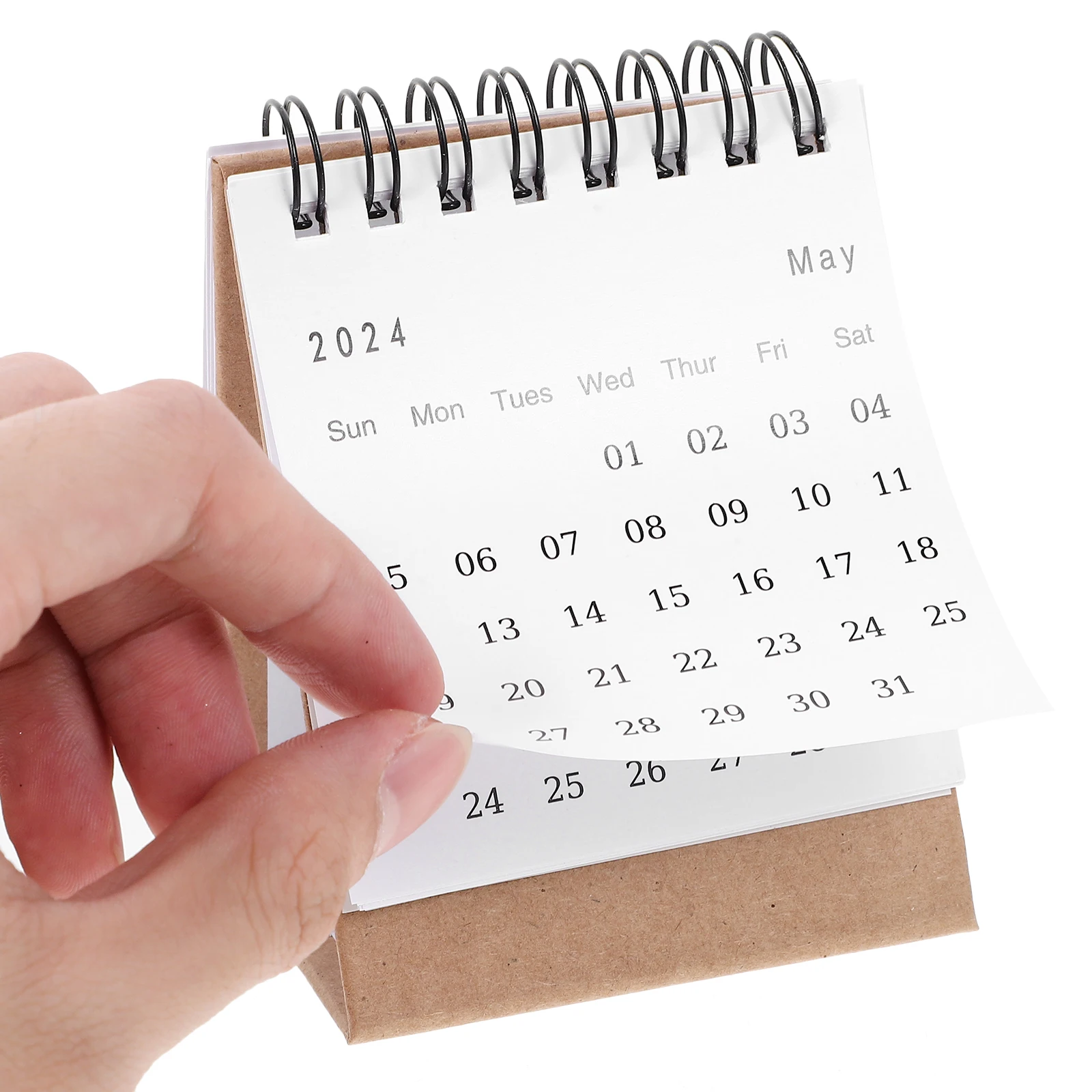 

Mini Desk Calendar 2024 Small Flip Standing Tabletop Calendar Desktop Planner Office Home Daily Use Note Holder