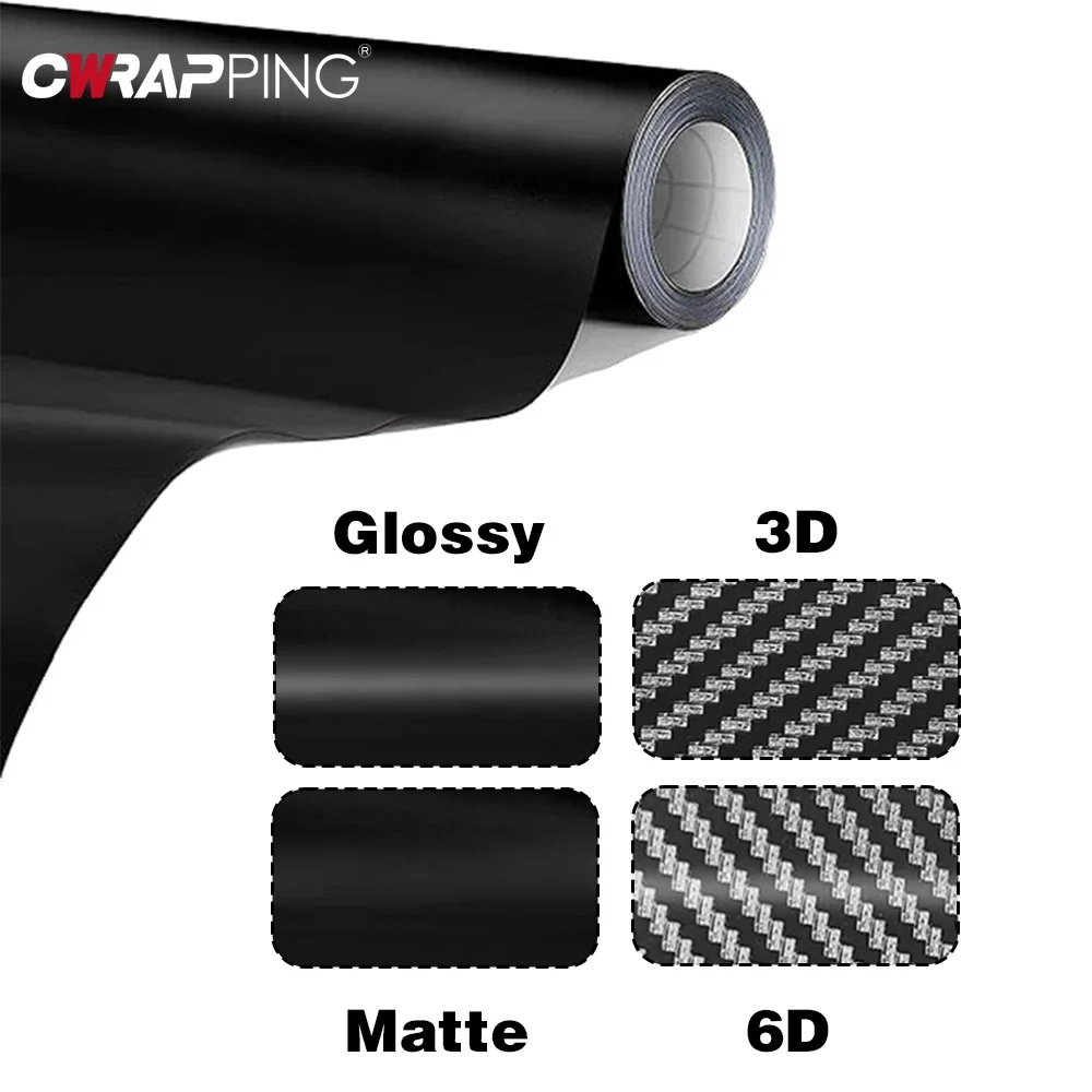 Carbon Fiber Matte Glossy Black Car Vinyl Wrap Waterproof Self-Adhesive Stickers Motorcycle Laptop Phone for Car Accessories