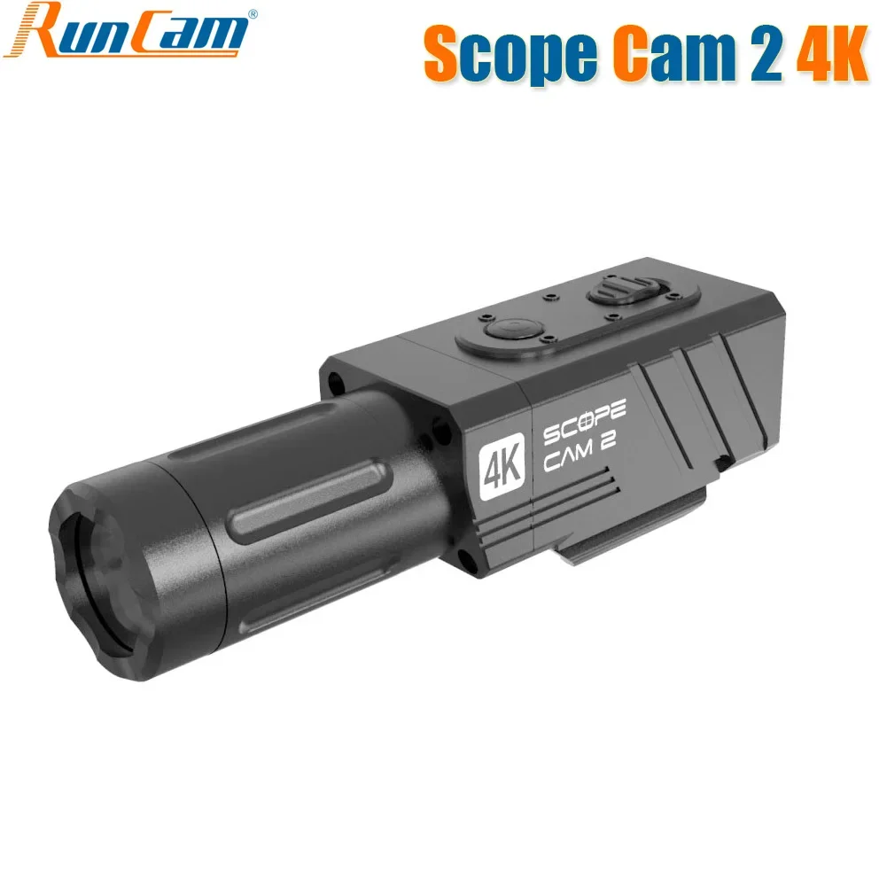 RoRuSRunCam Scope Cam 2 4K Airsoft Camera Digital Zoom Customized Crosshairs IP64 WaterProof Paintball APP 1400mAh Scopecam