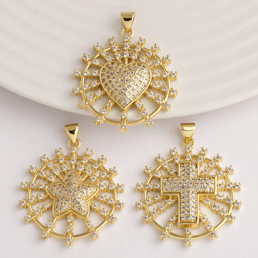 OCESRIO White Crystal Shell Moon Star Butterfly Design Charm Pendant for Necklace DIY Jewelry Making Component Wholesale pdtb890