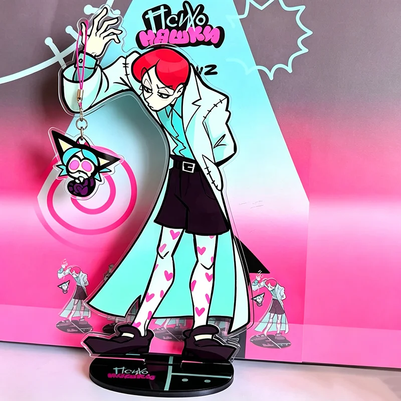 Anime Psychocuties Dr. Masacrik Mimi Ushka Cosplay Standing Plate Kawaii Acrylic Figure Stand Desktop Decoration Ornament Prop