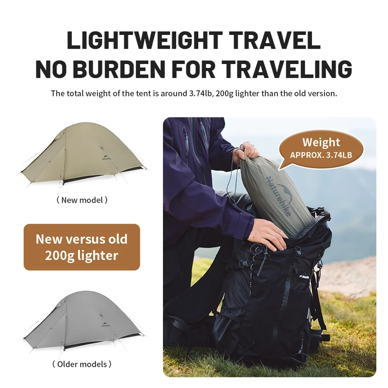 Barraca de Camping Naturehike Cloud Up 2 Pro para Duas Pessoas — foto 2