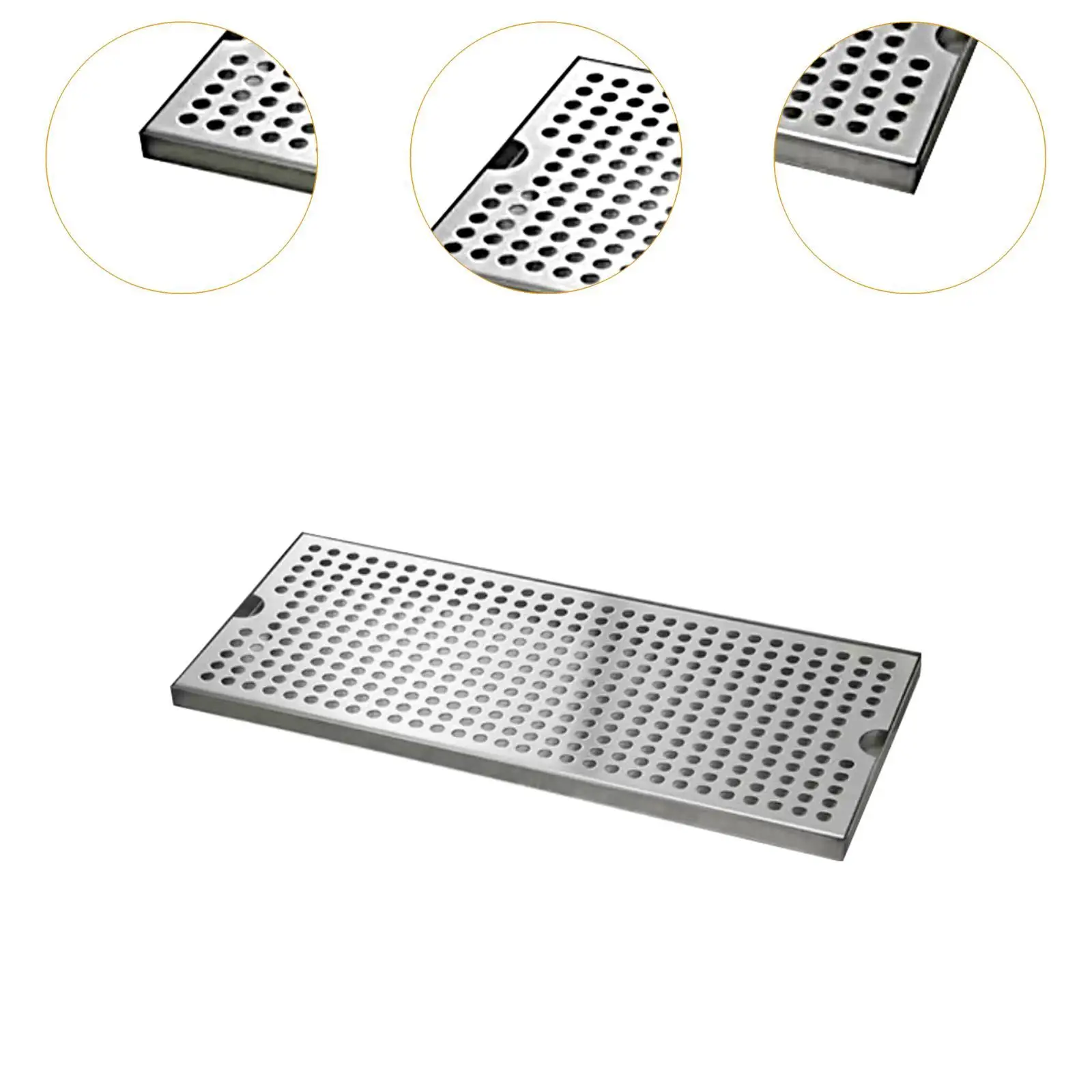 Beer Drip Tray Kungfu Tea Tray Kegerator Drip Pan with Water Storage Drainage Serving Tray Stainless Steel Removable Cleaning