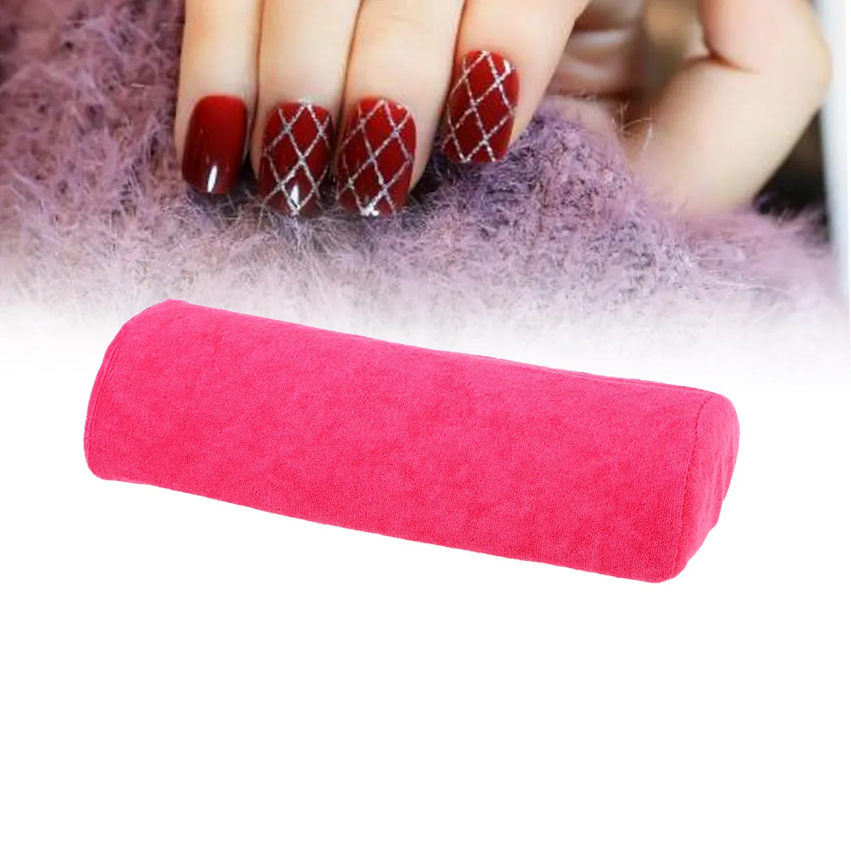 Light Purple Wrist Cushion for Manicure Table Foldable Washable Arm Support Pillow Nail Art Salon Hand Rest Comfort Pad