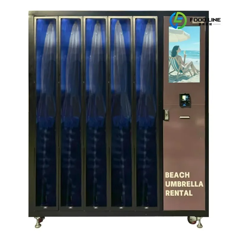 2026 New Beach Umbrella Rental Vending Machine with Custom Locker Size Card Reader Rental Gear Vending Machine Customized