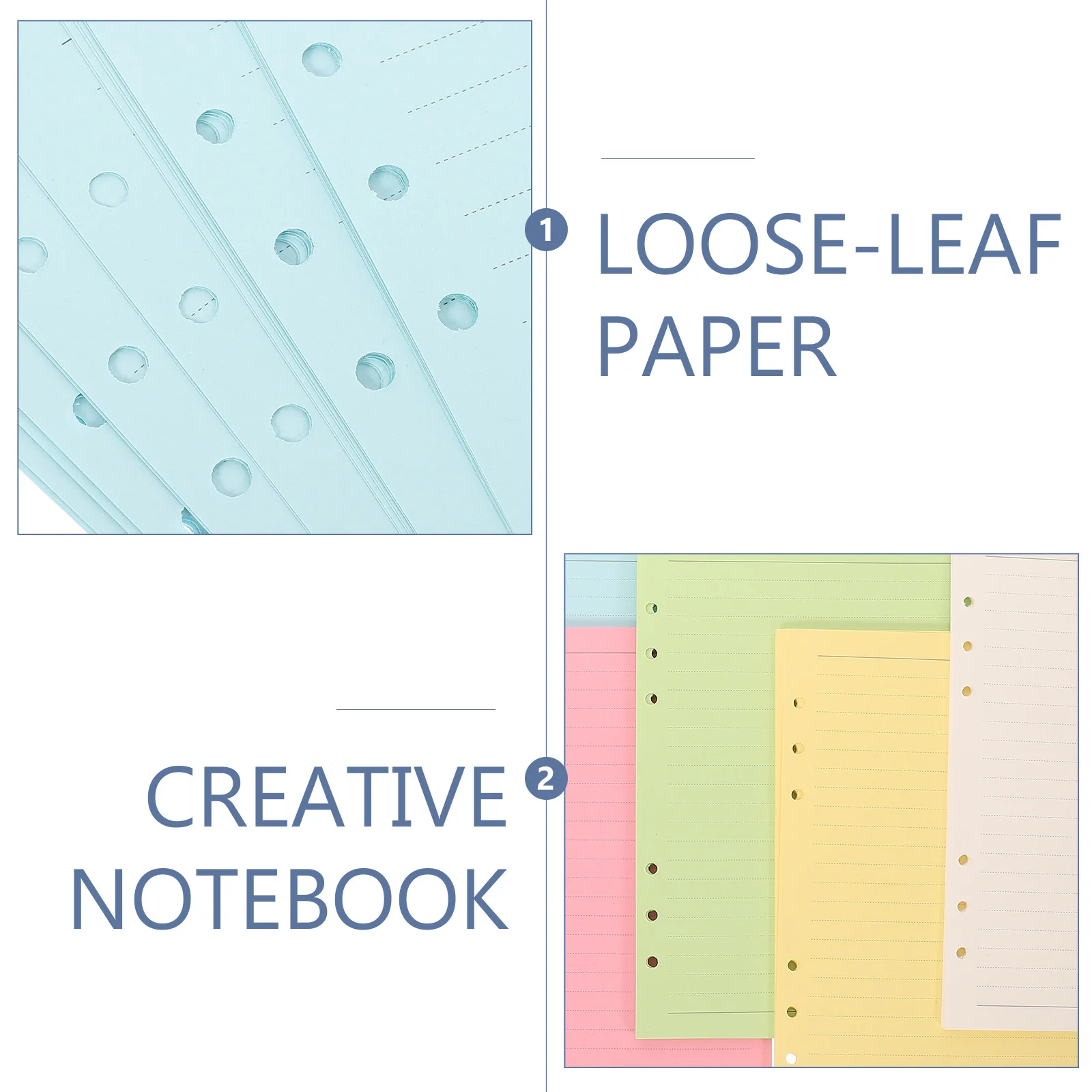 A5 6 فتحات لكمات 100 ورقة 5 ألوان مبطنة ورق إعادة تعبئة أوراق فضفاضة لإدراج مخطط دفتر الملاحظات #5