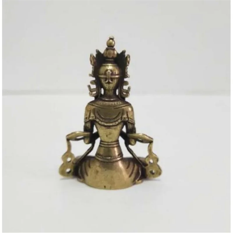 

Copper statue Collectable Chinese Brass Carved Tibetan Buddhism Vajra Buddha Amitabha Exquisite Small Statues