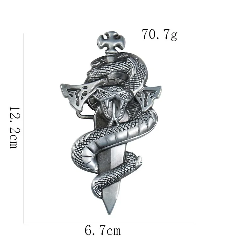 Металлическая пряжка для ремня в стиле панк, меч, искусственный меч, кинжал, погремушка, удав, шинель, ремешок, мужские кожаные ремесла, искусственная кожа