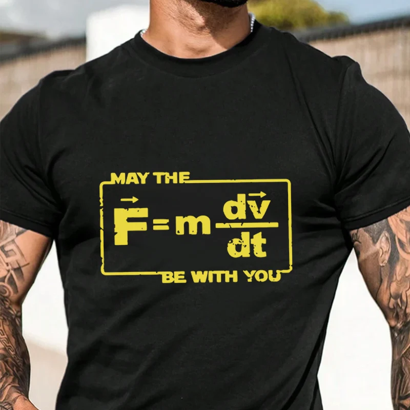 

Мужские футболки The Force Star Equation, забавная футболка с короткими рукавами в стиле ретро, ​​повседневная футболка с круглым вырезом, верхняя одежда