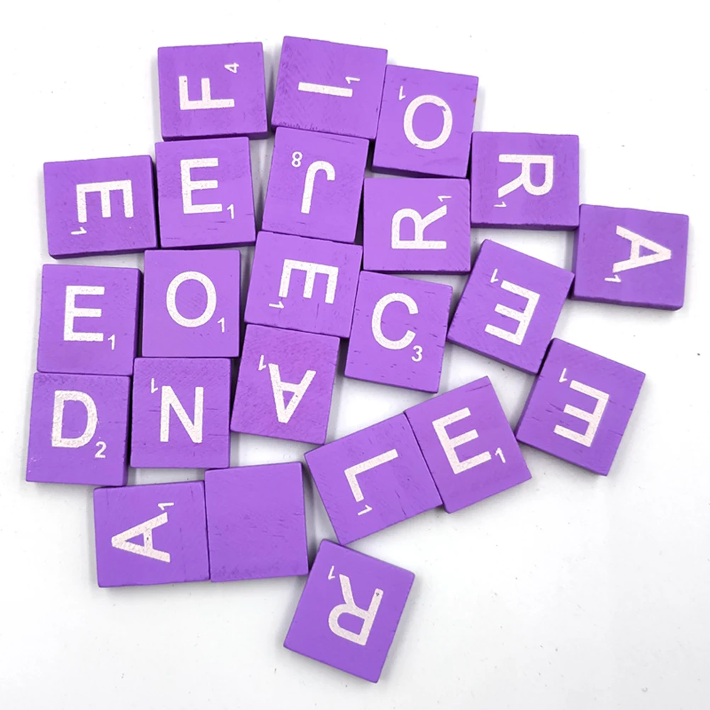 100pcs Blocks for Crafts Smooth Surface DIY Alphabet Puzzle Wood Chips Kids Toys Baby Learning Educational Game