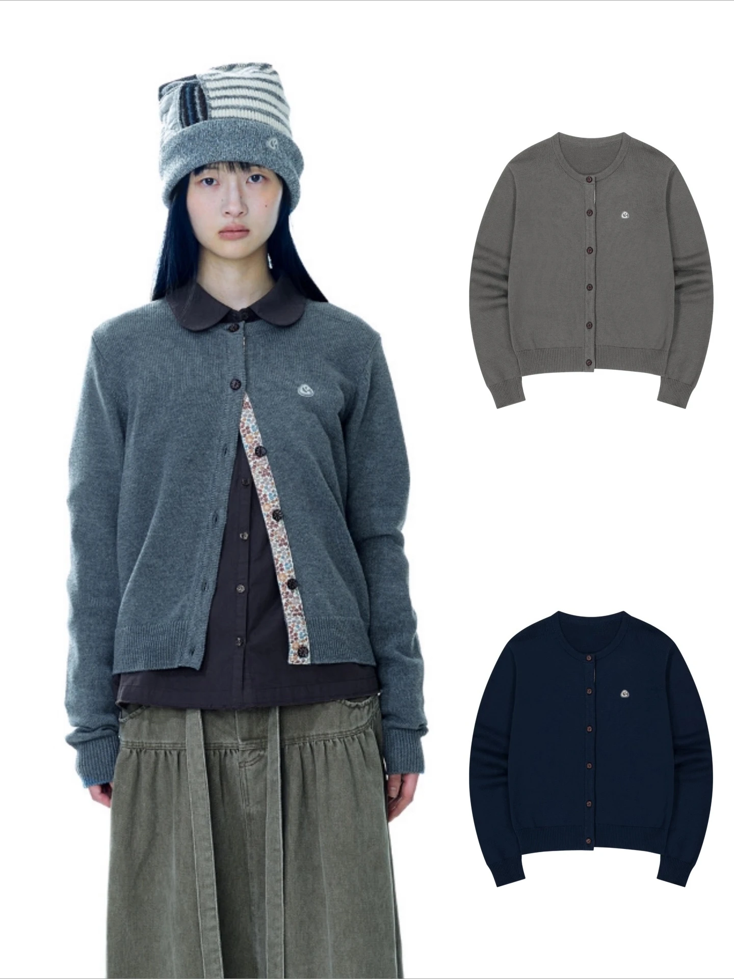 

Vintage Autumn Winter Japanese Single-breasted Round Neck Long Sleeved Knitted Cardigan Women Casual All Match Ladies Knitwear