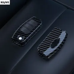 ABS Carbon Fiber Car Key Cases Cover Fob for Ford Fiesta Focus 2 C-Max Ecosport S-Max Fusion Mondeo Remote Control Case Keychain