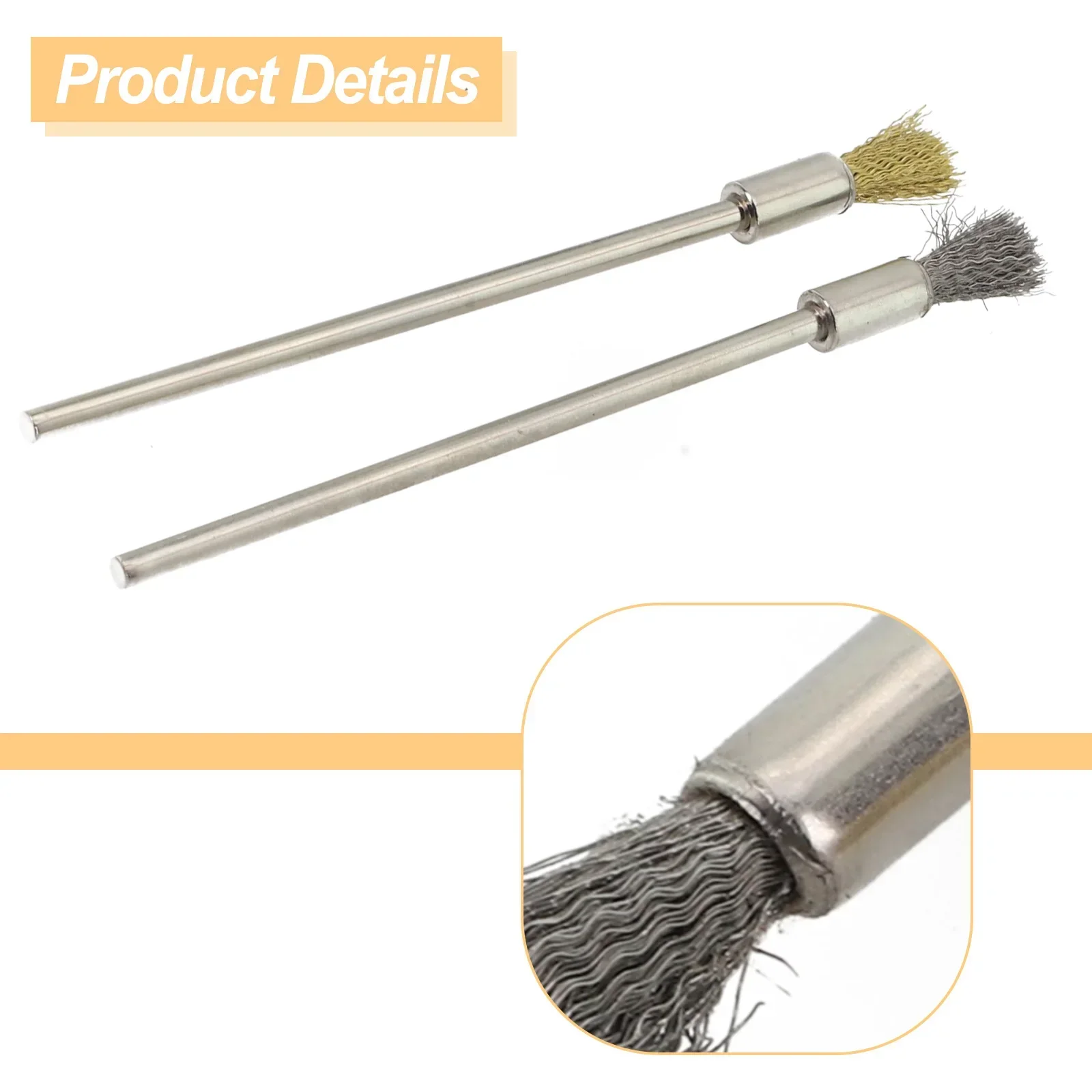 Wire Wheel Pencil Brushes Mounted Abrasive Stainless Steel Preparation Tasks Compatible Detailed Work Durability