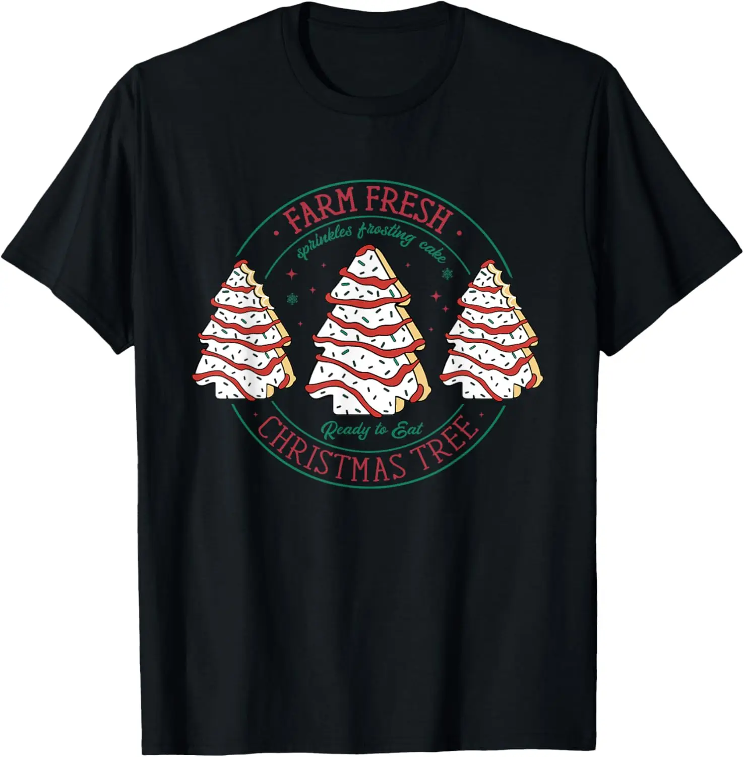 تي شيرت Farm Fresh Christmas Tree Frosting Frosted Cake Debbie