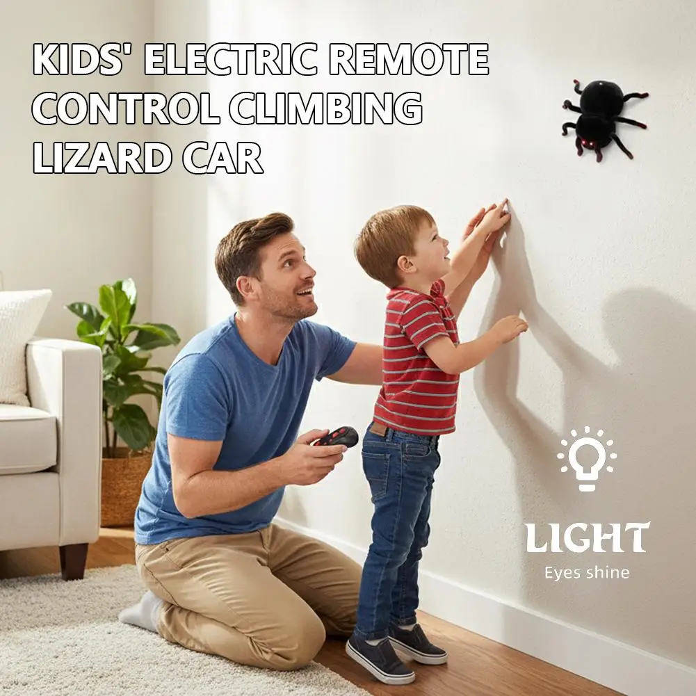 Nowa zabawka dla dzieci: wspinający się po ścianach chameleon, sterowany pilotem karaluch, pająk, gekon, symulacja raczkowania, zabawka do łapania, ładowana, prezent na Halloween, żart.