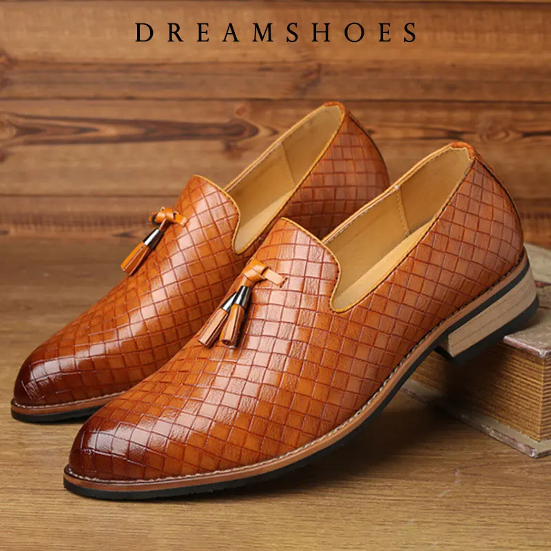 

2025 Men Luxury Casual Shoes Leather Loafers Office Dress Shoes Men Driving Moccasins Comfortable Slip on Party Fashion Shoes