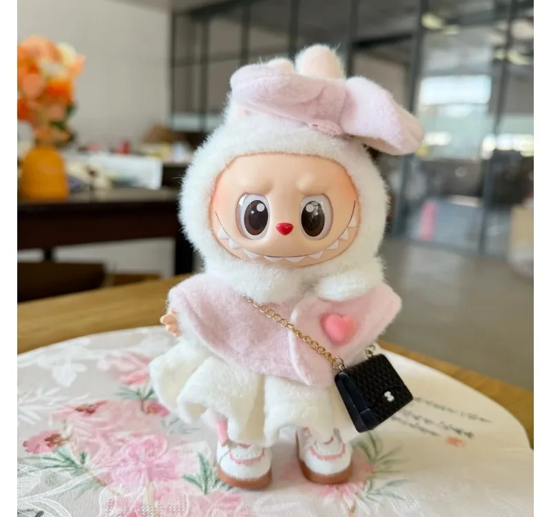 

For 15-17cm Labubu V1 V2 Outfit Clothes Vinyl Face Doll Clothes Macaron Best Decoration Fashion Clothes