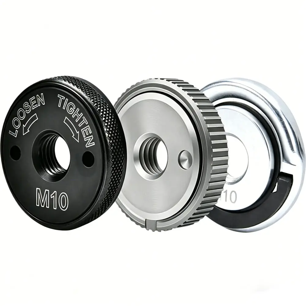 Universal Angle Grinder Locking Nut Quick Release M14 M10 5 8 11 Adapter Self Lock Flange Metal Clamp Hardware